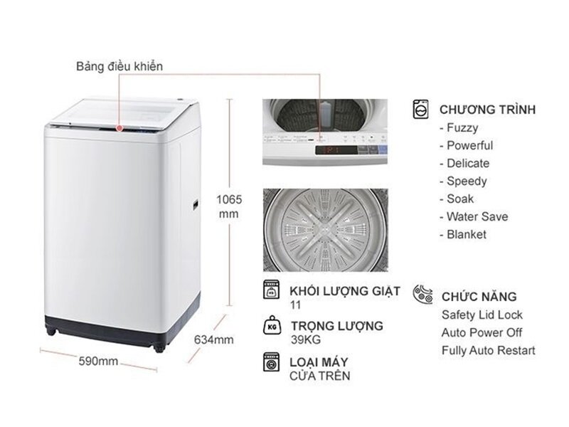 Đánh giá ưu nhược điểm của máy giặt Hitachi 11 kg SF-110XA