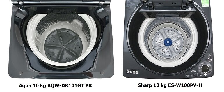 Lồng giặt của máy giặt Aqua và máy giặt Sharp có sự khác biệt nhất định