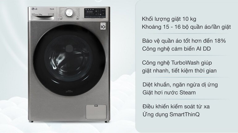 Máy giặt LG AI Inverter 10 kg FV1410S4P