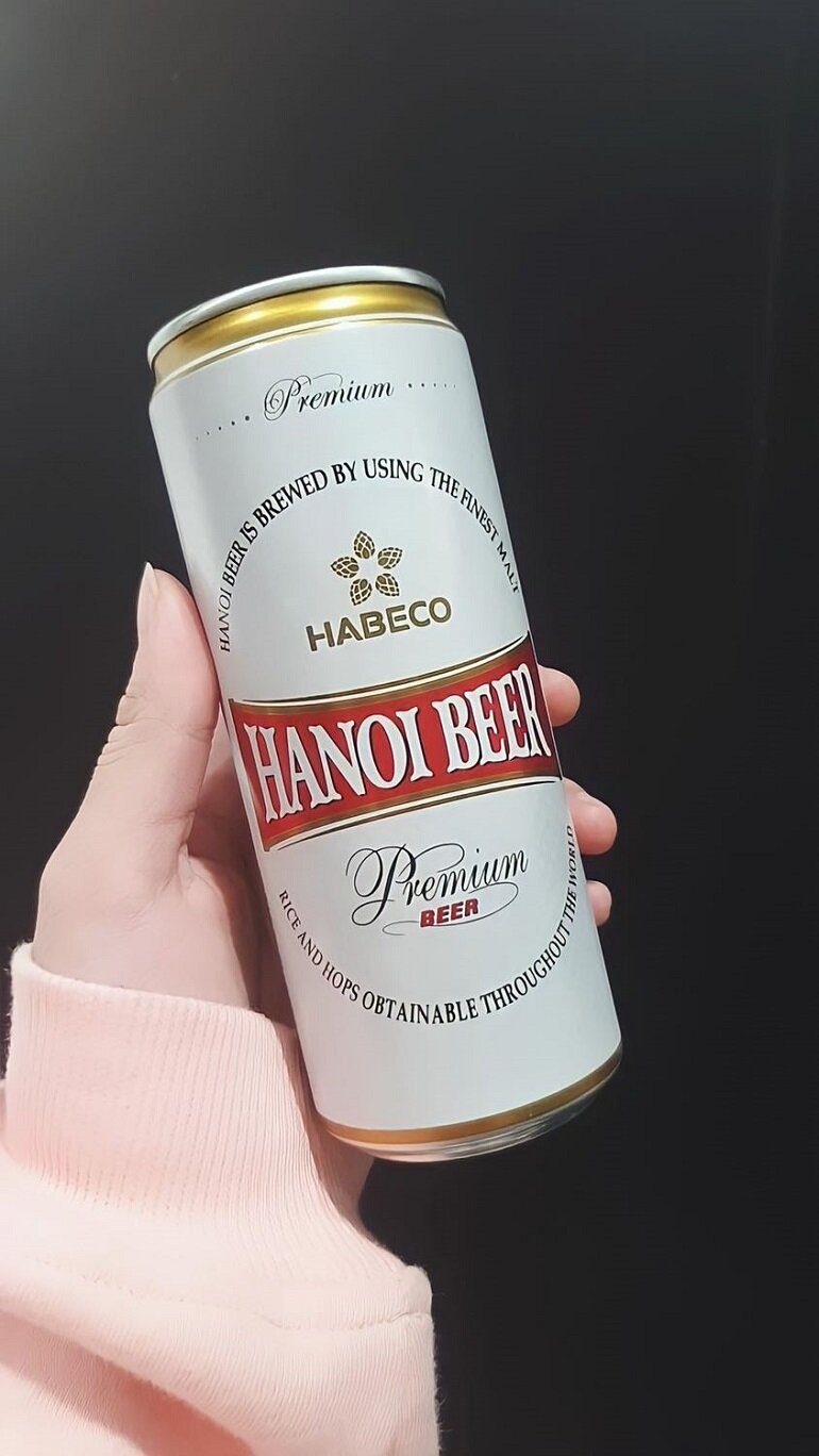 Vẻ bề ngoài của bia lon Hà Nội Premium Sleek