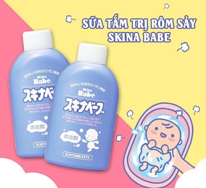 Sữa tắm trị rôm sảy cho bé sơ sinh của Nhật Skina Babe - Giá tham khảo: 520.000 vnđ/ chai 500ml