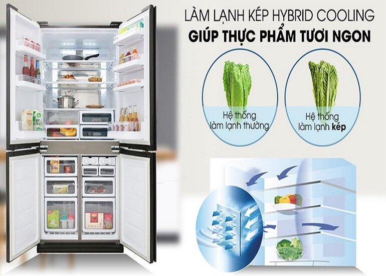 So sánh tủ lạnh Hitachi 3 cửa r-fwb490pgv9 gbk và Sharp 4 cửa sj-fx688vg-rd, nên mua loại nào?