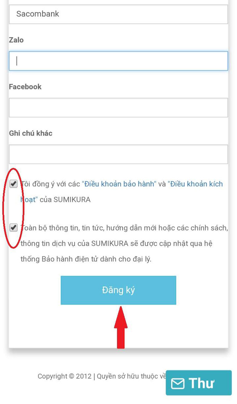 Kích hoạt chế độ bảo hành với tủ mát Sumikura 1 cánh 95 lít SKSC-95WX-FR