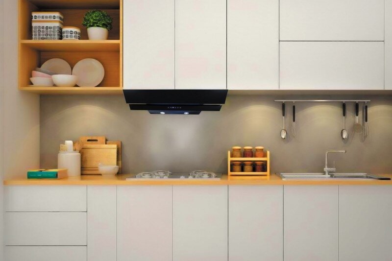 Máy hút mùi tủ âm nhỏ gọn giúp không gian bếp trở nên gọn ghẽ hơn bao giờ hết