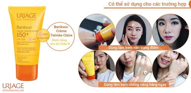 Kem chống nắng Uriage Bariesun Creme Teintee Claire