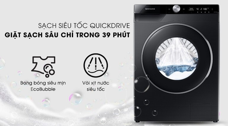 Máy giặt 9 kg Samsung Al Inverter WW90TP44DSB/SV