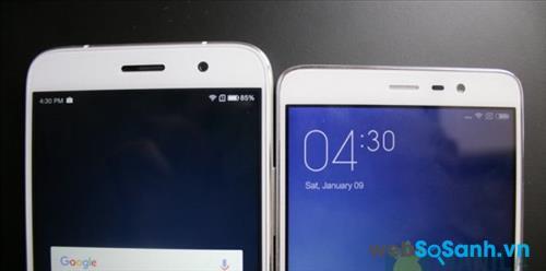 So sánh màn hình hiển thị của điện thoại ZUK Z1 và điện thoại Redmi Note 3