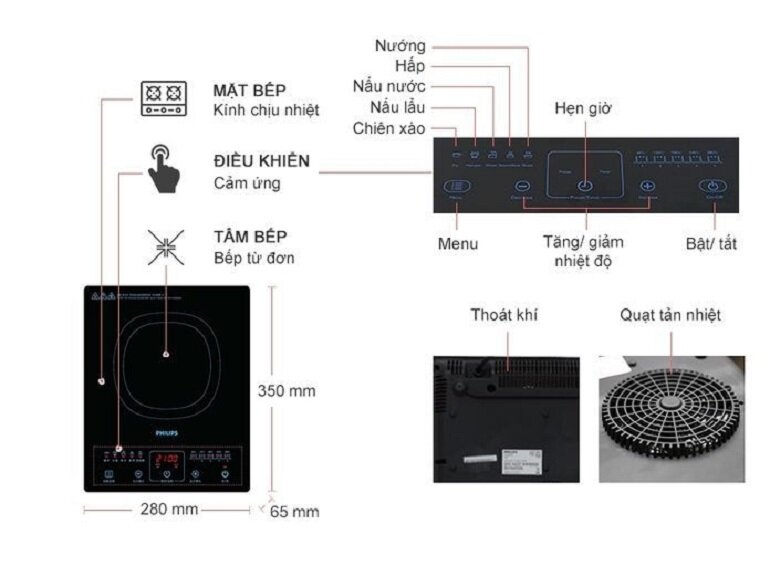 Bếp từ Philip HD4911 có giá tham khảo 1.000.000đ tại websosanh.vn