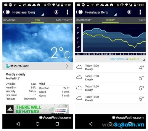 Nếu bạn chưa bao giờ ngừng nghĩ về thời tiết thì ứng dụng Accuweather sẽ cung cấp đầy đủ thông tin cho bạn