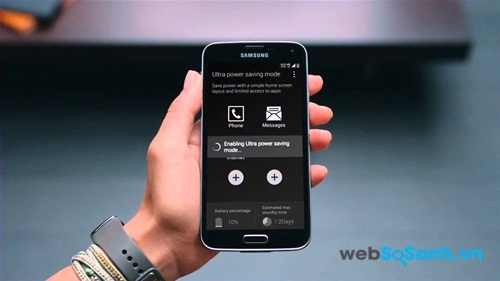 TÍnh năng siêu tiết kiệm pin trên điện thoại Samsung Galaxy S5