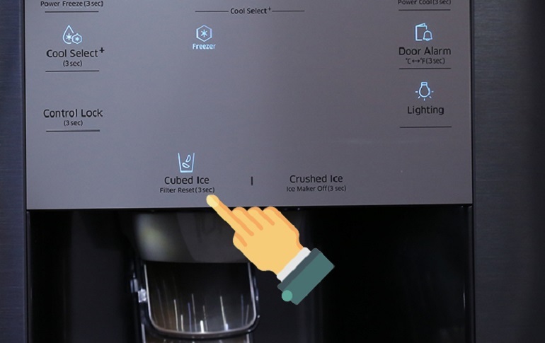 Cách tắt đèn báo Filter reset trên tủ lạnh Samsung