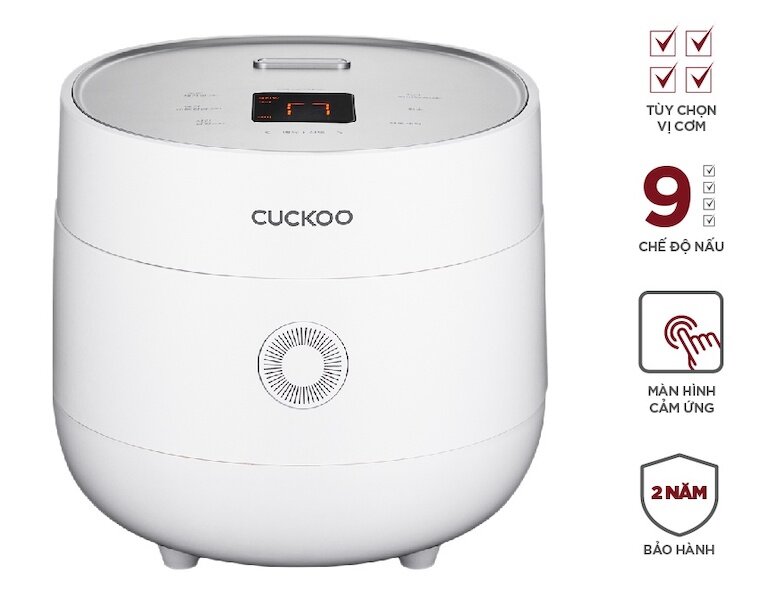 Nồi cơm điện tử Cuckoo CR-0675F được thiết kế lấy cảm hứng từ quả trứng, với gam màu trắng sang trọng.