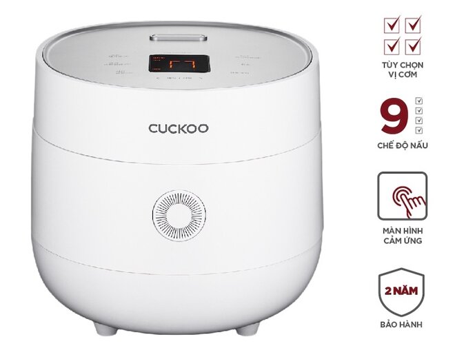 Nồi cơm điện tử Cuckoo CR-0675F được thiết kế lấy cảm hứng từ quả trứng, với gam màu trắng sang trọng.