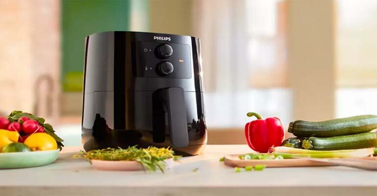 Nồi chiên Philips HD9270/90 có dung tích 6.2 lít phù hợp với gia đình từ 4 – 6 người nồi chiên không dầu Philips HD9270/90