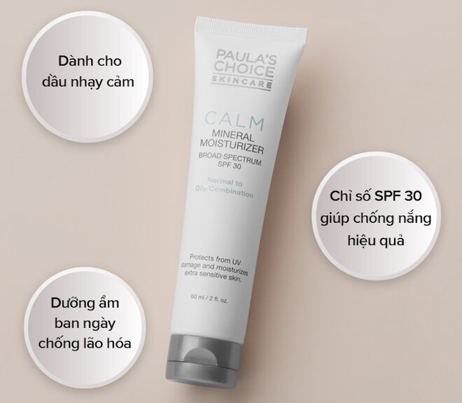 Kem chống nắng dành cho da nhạy cảm: Calm Redness Relief Spf 30 Mineral Moisturizer For Normal To Oily Skin