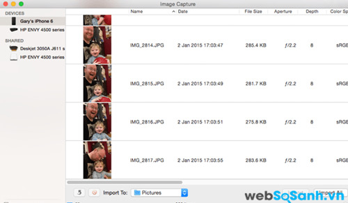 Trên Mac? Sử dụng Image Capture để nhận các ảnh từ iPhone.