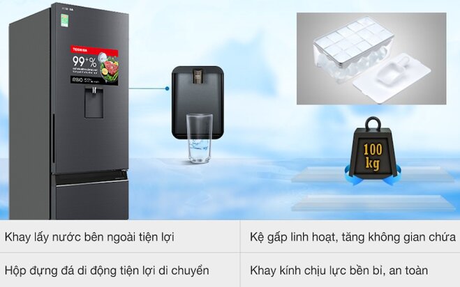 Đánh giá chi tiết tủ lạnh Toshiba Inverter 322 lít GR-RB405WE-PMV(06)-MG