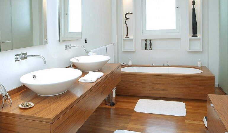 Bồn rửa mặt đẹp giúp không gian phòng tắm thêm sang trọng