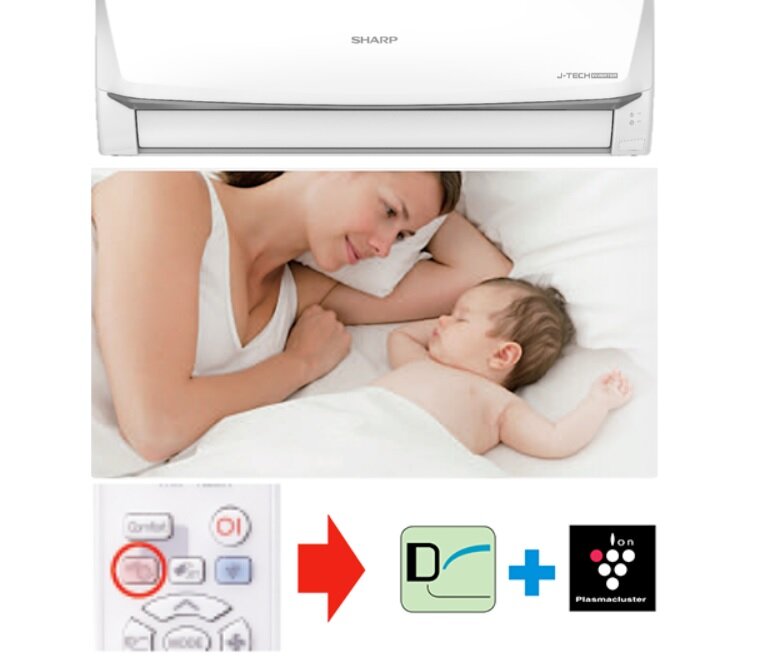 Điều hòa Sharp AH-X13ZEW 1 chiều sở hữu tính năng Baby Sleep