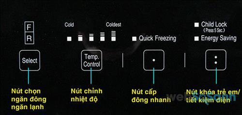 Các nút chức năng trên tủ lạnh hitachi