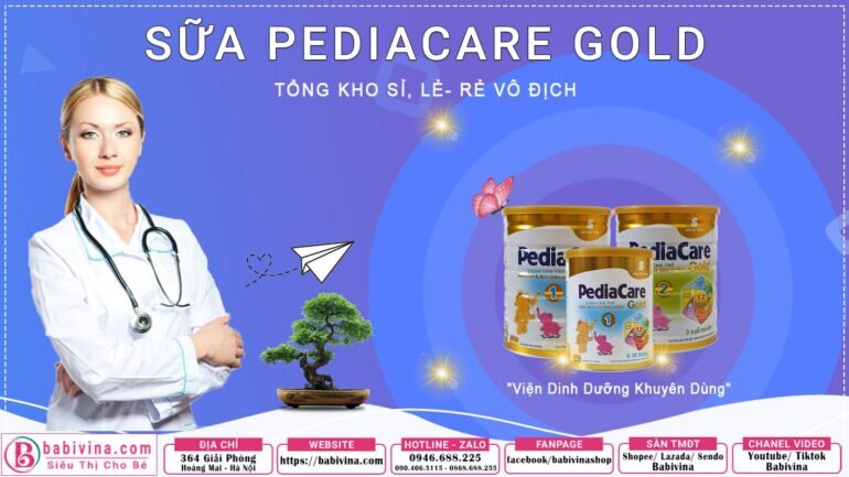 Sữa Pediacare Gold 1 900g cho trẻ 6-36 tháng tuổi, biếng ăn, chậm lớn, thấp còi, giúp tăng cân vượt trội