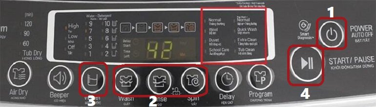 cách sử dụng máy giặt lg