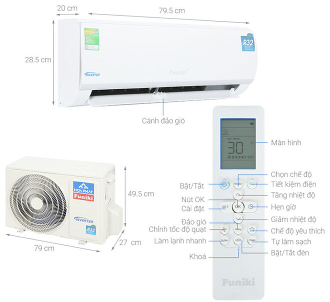 Các công nghệ được trang bị trên điều hòa Funiki 12000 BTU 1 chiều Inverter HIC12TMU