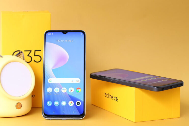 đánh giá điện thoại Realme C35 về màn hình