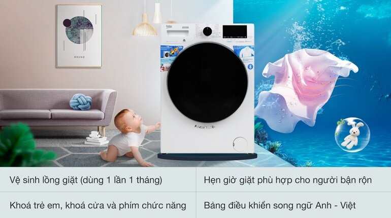 Tiện ích trang bị trên máy giặt