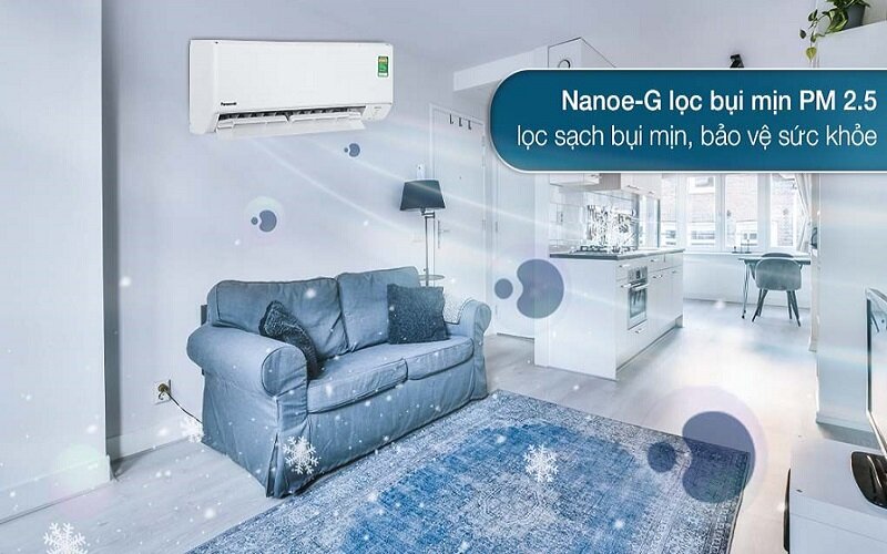 Công nghệ Nanoe-G trên điều hoà Panasonic CU/CS-PU9ZKH-8M lọc bụi bẩn hiệu quả tới 99%