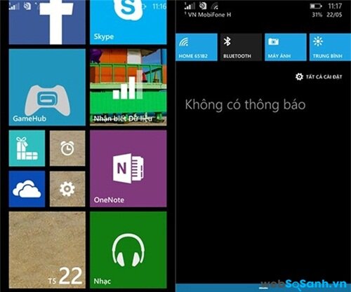 Trung tâm thông báo giúp Window phone thân thiện hơn với người dùng. Nguồn Internet