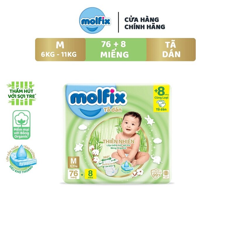 Tã dán Molfix là sản phẩm đạt chất lượng tiêu chuẩn châu Âu
