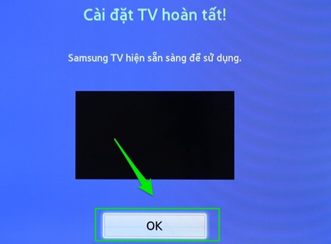 Hoàn tất việc Reset và Cài đặt lại cho tivi bằng cách nhấn vào OK