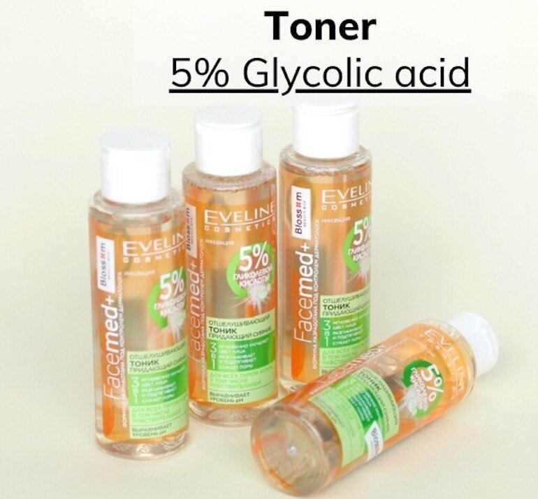Toner Eveline 5% Glycolic Acid có khả năng thẩm thấu vào da nhanh chóng và sâu.