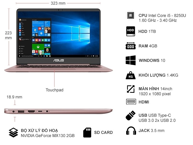 Laptop Asus UX410UF-GV113T 