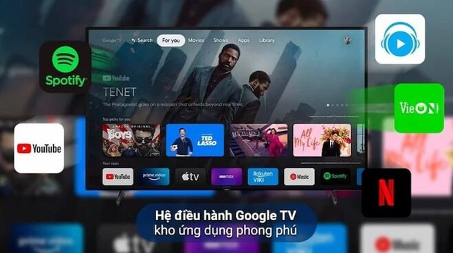 Google Tivi Sony 4K 55 inch KD-55X75WL với kho ứng dụng phong phú