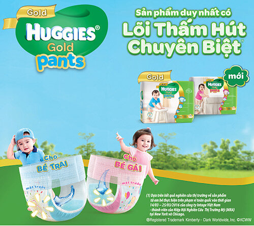 Huggies đầu tư thiết kế kiểu dáng riêng cho bé trai và bé gái