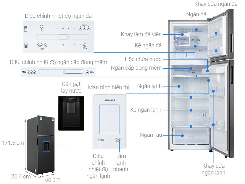 Tủ lạnh Samsung Inverter 345 lít RT35CG5544B1SV thiết kế đẹp và thời thượng