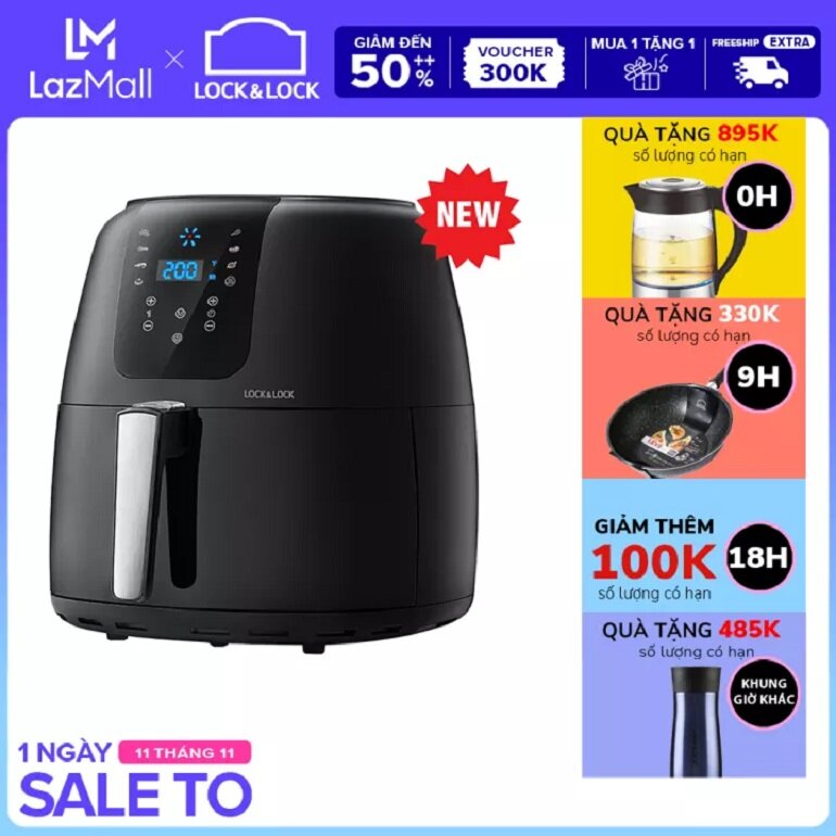 Nồi chiên không dầu Lock&Lock Super Jumbo 7.2L