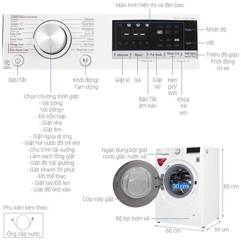 thiết kế màn hình máy giặt Lg 