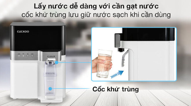 Máy lọc nước Cuckoo CP-RRP701MBK cho nguồn nước uống trực tiếp đạt tiêu chuẩn.