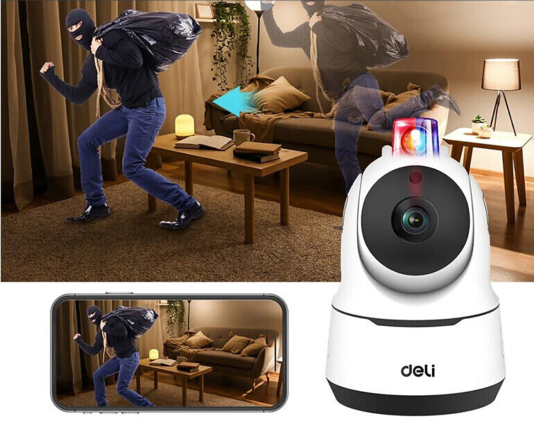 Camera giám sát Deli hỗ trợ kết nối wifi cho chất lượng hình ảnh sắc nét