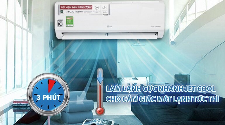 điều hòa LG V10APH2 9000 BTU 1 chiều Inverter gas R-32