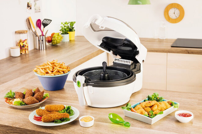 Nồi chiên không dầu Tefal với 2 tầng chiên nướng