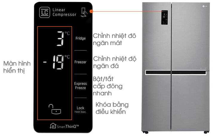 Hướng dẫn các nút điều khiển trên tủ lạnh LG