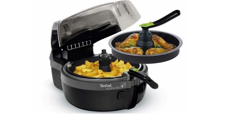 Tefal YV9601 2in1 có thiết kế 2 tầng giúp bạn tiết kiệm thời gian tối đa Nồi chiên không dầu Tefal