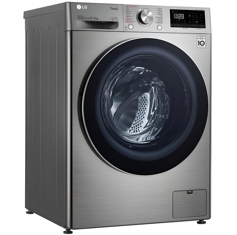 Máy giặt sấy LG Inverter 9kg FV1409G4V có thiết kế màu xám trung tính cùng các chức năng vượt trội