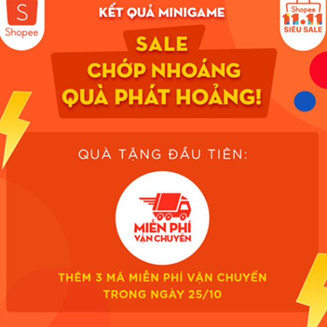 Shopee thách đấu Lazada với Flash Sale khởi động 11.11 - Sale chớp nhoáng quà phát hoảng