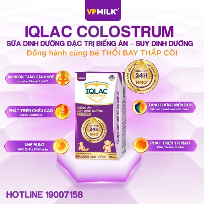 Review sữa bột pha sẵn IQLac Colostrum cho trẻ biếng ăn, suy dinh dưỡng