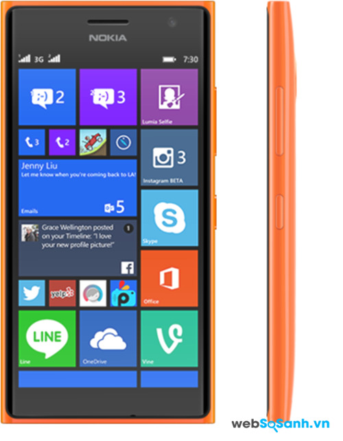 Lumia 730 có phần chiếm ưu thế nhờ thiết kế nguyên khối 